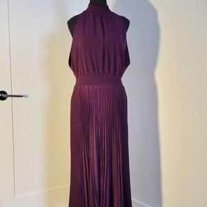 Deep purple pleated dress
